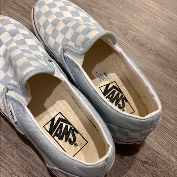 Vans Shoes - Blue and White Checkered Slip-Ons - Picture 3 of 4